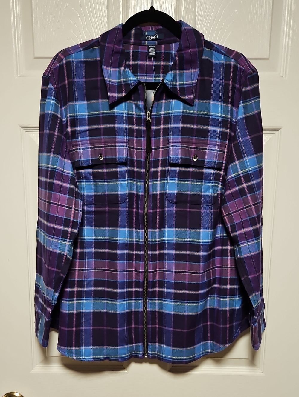 Chaps Plaid Zip Shirt Jacket